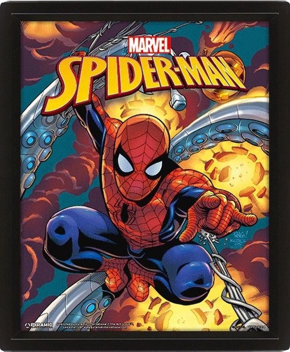 Sans marque sans marque merveille - affiche lenticulaire 3d 26x20 - explosion de costume de Spider-Man