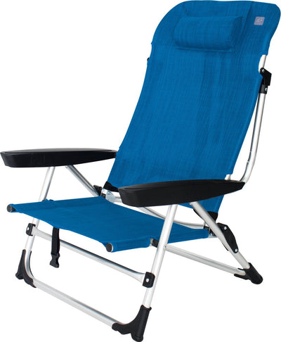 Eurotrail marbella - chaise de plage avec position inclinable - bleu royal