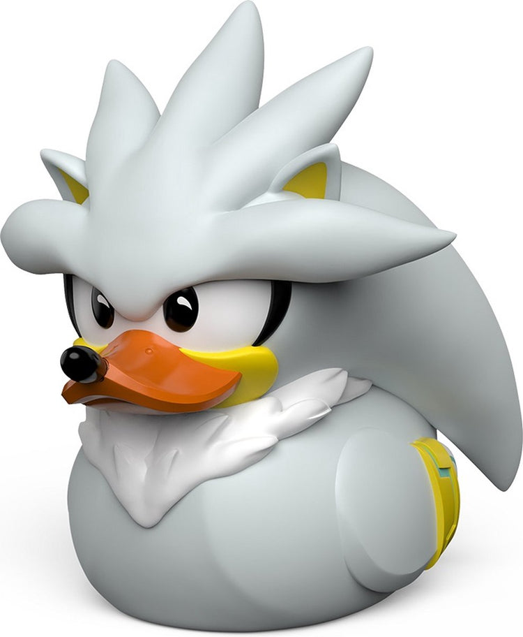 Tubbz numskull - canard en caoutchouc - sonic le hérisson - argent le hérisson (première édition) - 9 cm