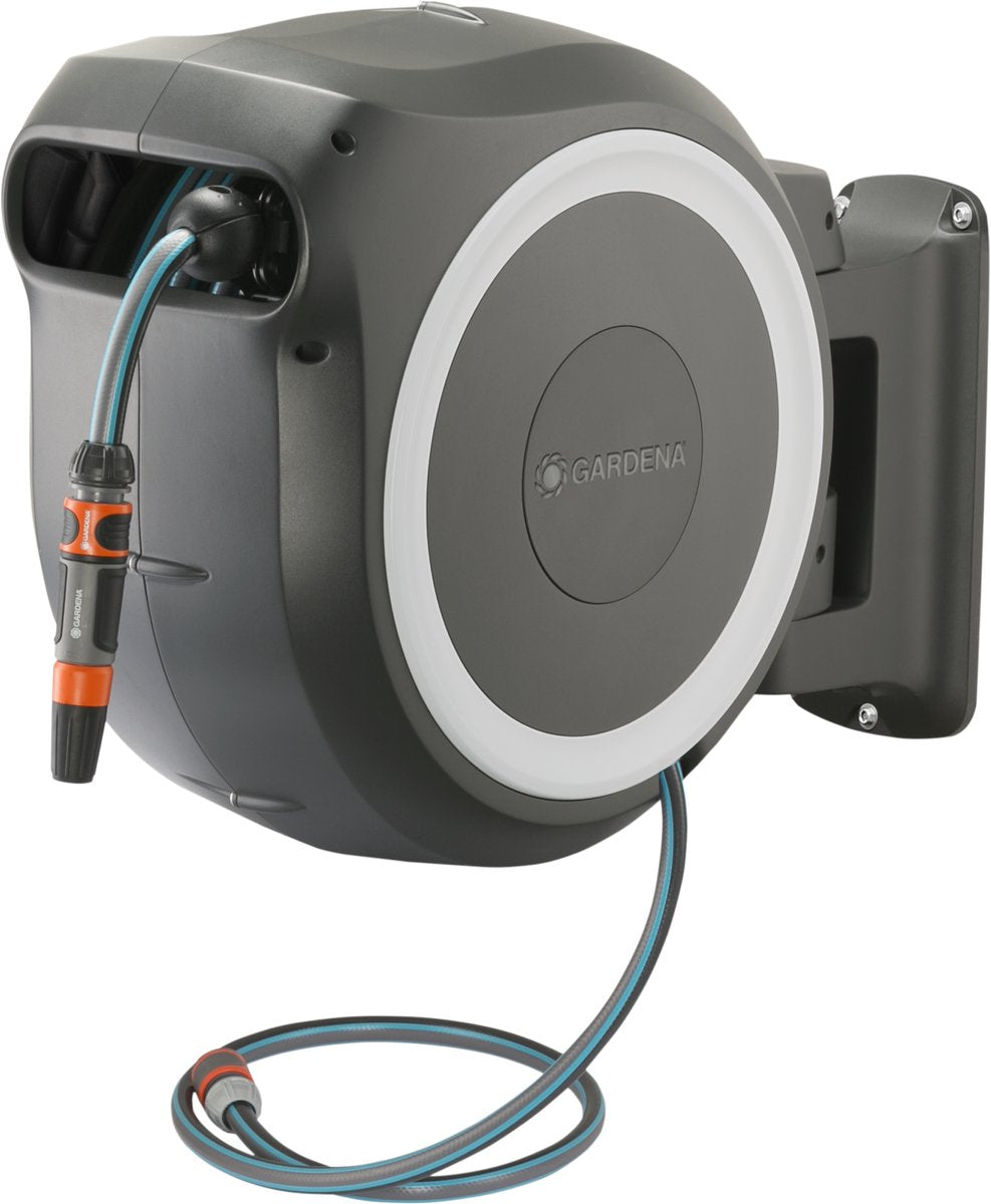 Gardena boîte à tuyaux murale enroulable l - 30 mètres - ø 13 mm