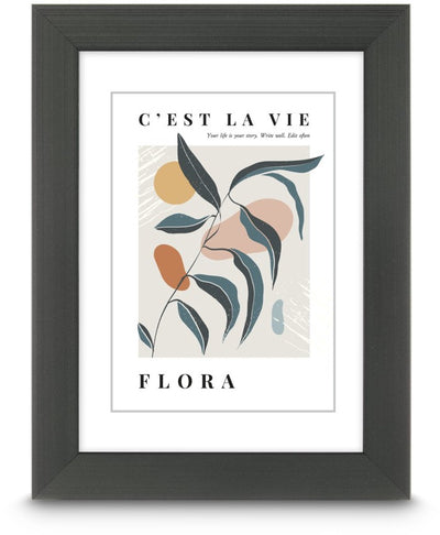 Cadre photo Hama - flore - 20 x 30 cm - gris contrasté