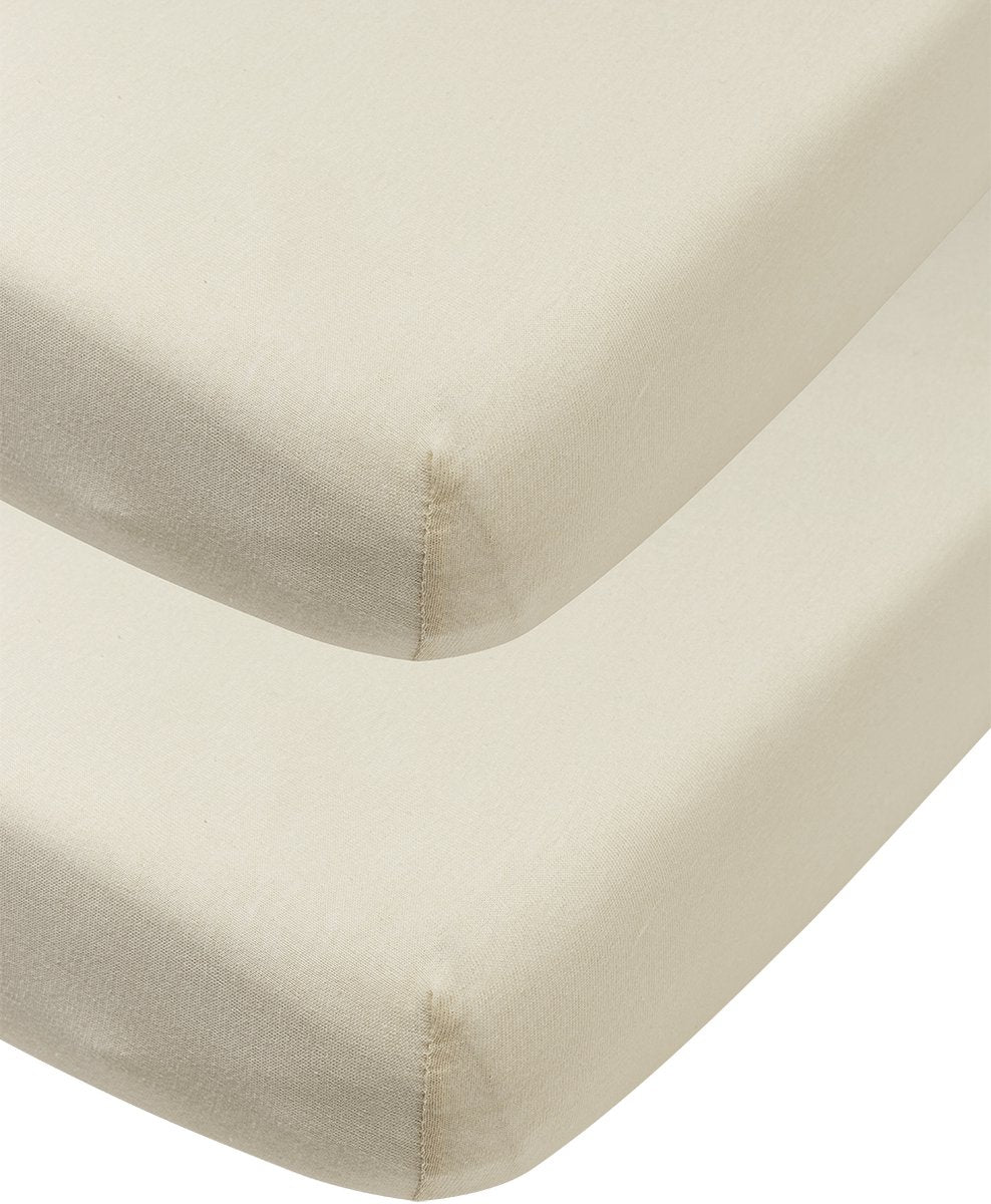 Drap-housse Meyco baby uni cododo - lot de 2 - jersey - sable doux - 50x90cm