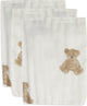 Jollein - gant de toilette bébé ours en peluche hydrophile - coton - 3 pièces - gant de toilette bébé, débarbouillettes hydrophiles -15x70cm