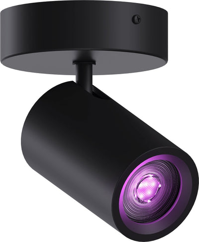 Plafonnier intelligent Calex - 1 lumière - spot intelligent en saillie - rond - noir