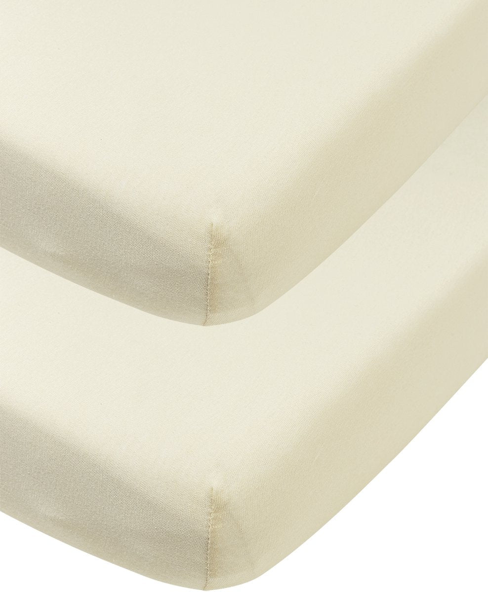Meyco baby uni drap-housse lit junior - lot de 2 - jersey - nature - 70x140 150cm