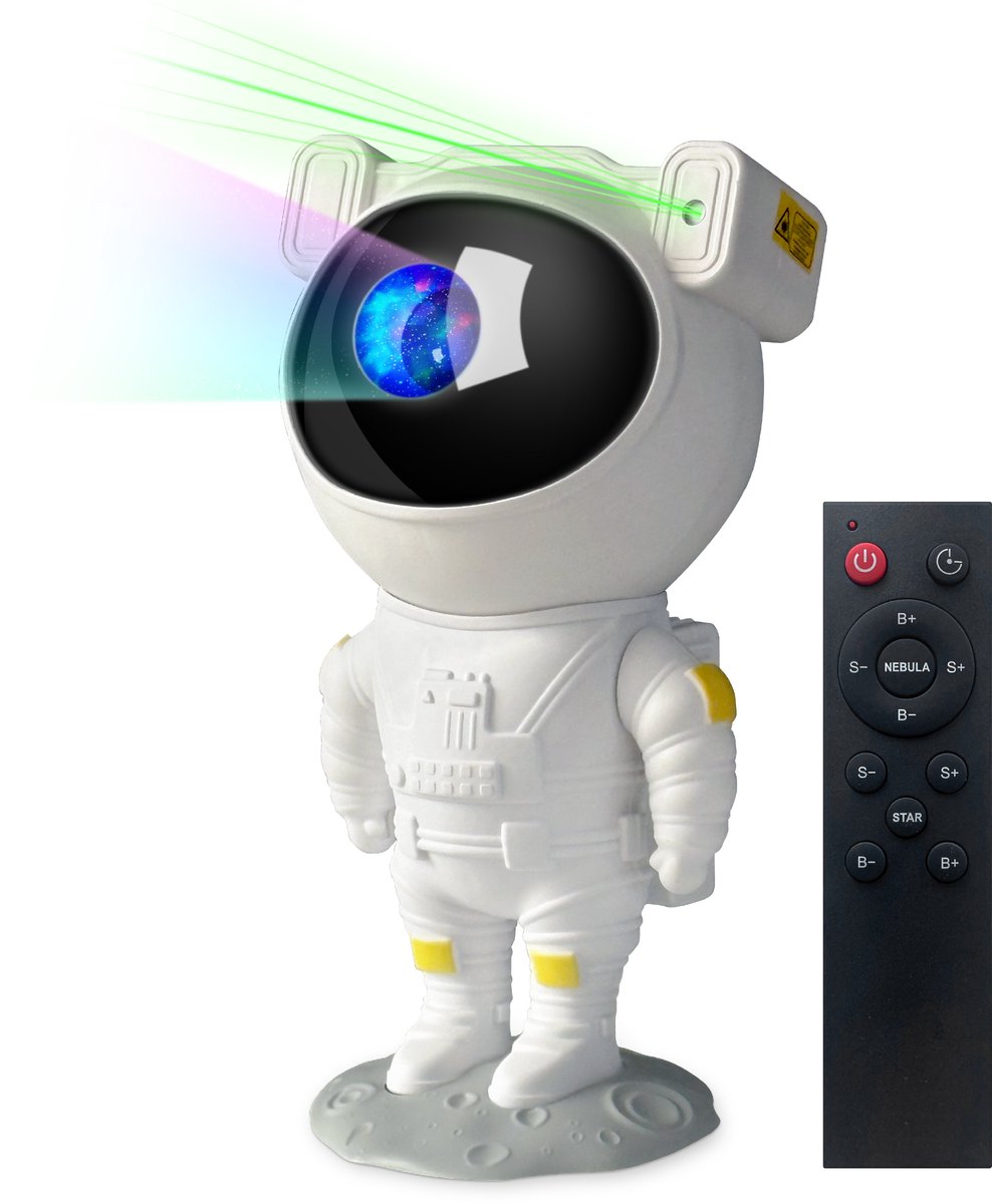 Partyfunlights - projecteur d'étoiles astronaute - laser et aurores boréales - USB - avec télécommande