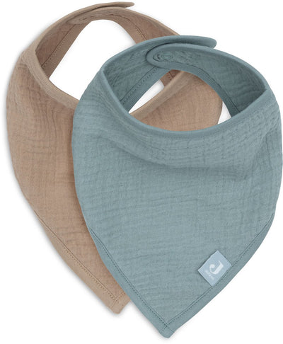 Jollein bavoir bébé bandana - hydrophile - bavoirs bébé - 2 pièces - biscuit vert d'eau