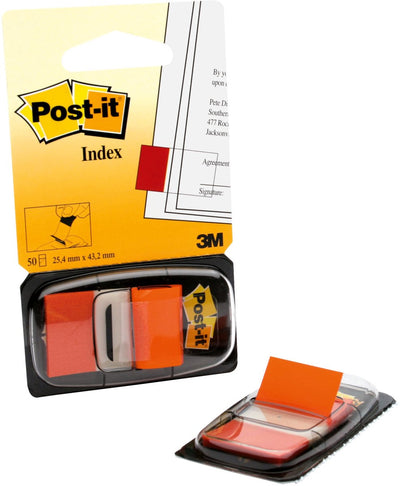 Index post-it 680-4-or 25mm orange inscriptible facilement amovible 50 feuilles