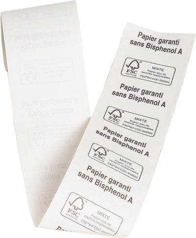 Exacompta 60x rouleaux pour terminal carte bancaire et paiement 57x40x12x18 - 1 couche thermique 55g m2 sans BPA. - blanc - 40349e