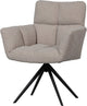 Chaise pivotante Woood Vinny avec accoudoirs - bouclé - sable - 89x70x61
