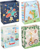 Sac cadeau sans marque pour enfants avec poignée - sac cadeau pour cadeaux - sac cadeau en papier avec illustrations d'animaux - emballage cadeau pour anniversaire ou fête d'enfant - 1 variante aléatoire