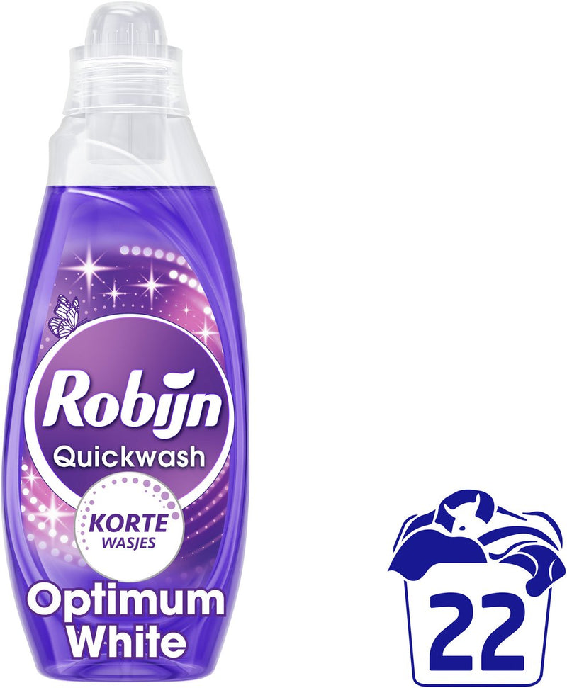 Robijn quickwash - lessive liquide - blanc optimal - 22 lavages