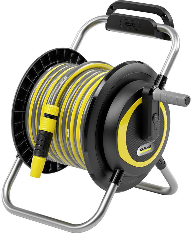Kit enrouleur de tuyau Kärcher hr 3.20 - incl. Tuyau d'arrosage primoflex 20 m - capacité du tuyau (m) 40 (1 2 ) 30 (5 8 ) 25 (3 4 ) - compact - avec tuyau d'arrosage primoflex
