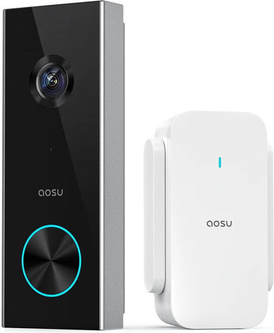 Aosu video doorbell pro - Sonnette vidéo 2k avec base - alarme antivol - google alexa