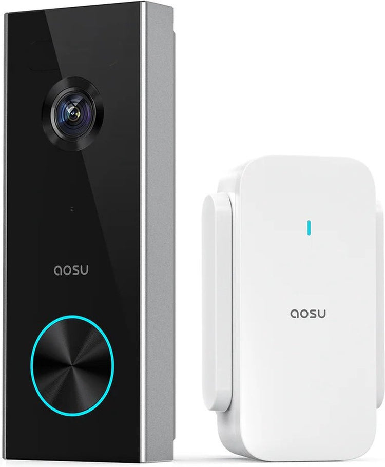Aosu video doorbell pro - Sonnette vidéo 2k avec base - alarme antivol - google alexa
