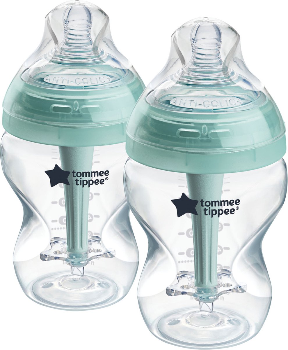 Biberons anti-coliques avancés Tommee tippee, lot de 2 biberons 260 ml - faible débit 0m+