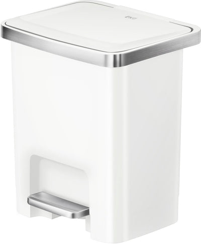 Eko - Hana 2 poubelle à pédale 15 litres - plastique - blanc - poubelle