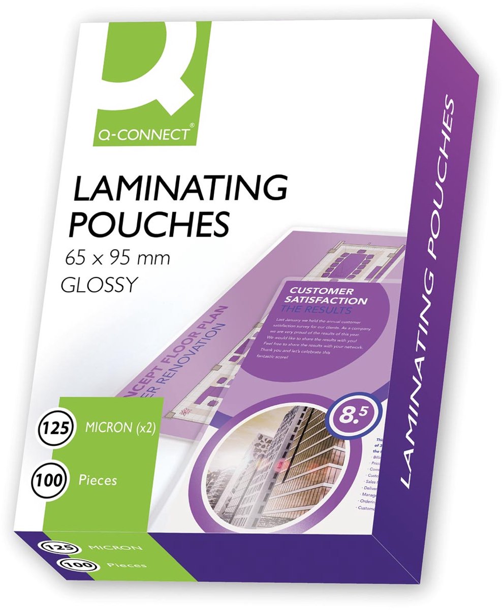Pochette de plastification Q-connect 2x 125 microns 65x95mm 100 pièces