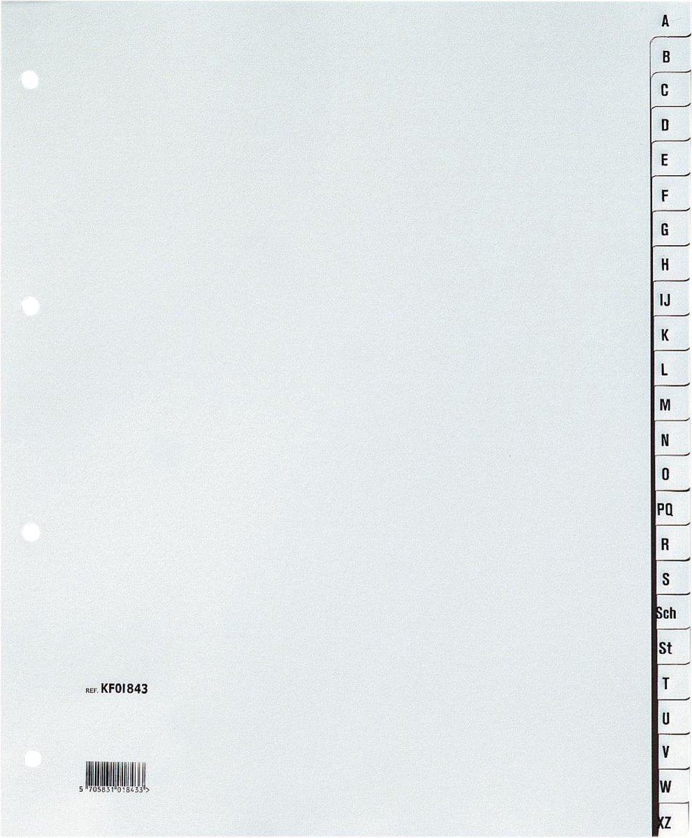 Onglets alphabétiques Q-connect, a4, pp, 24 onglets, gris