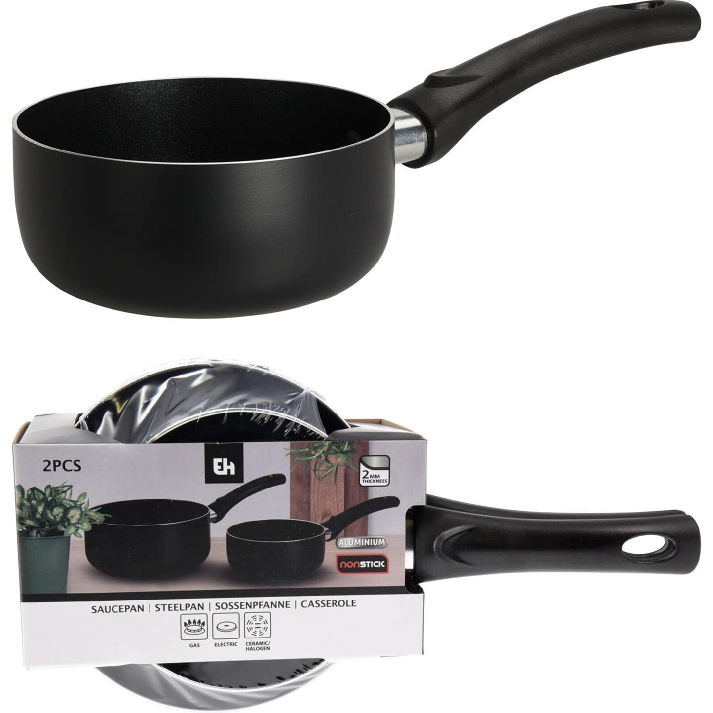 Excellent ensemble de casseroles en aluminium, ustensiles ménagers, 2 pièces