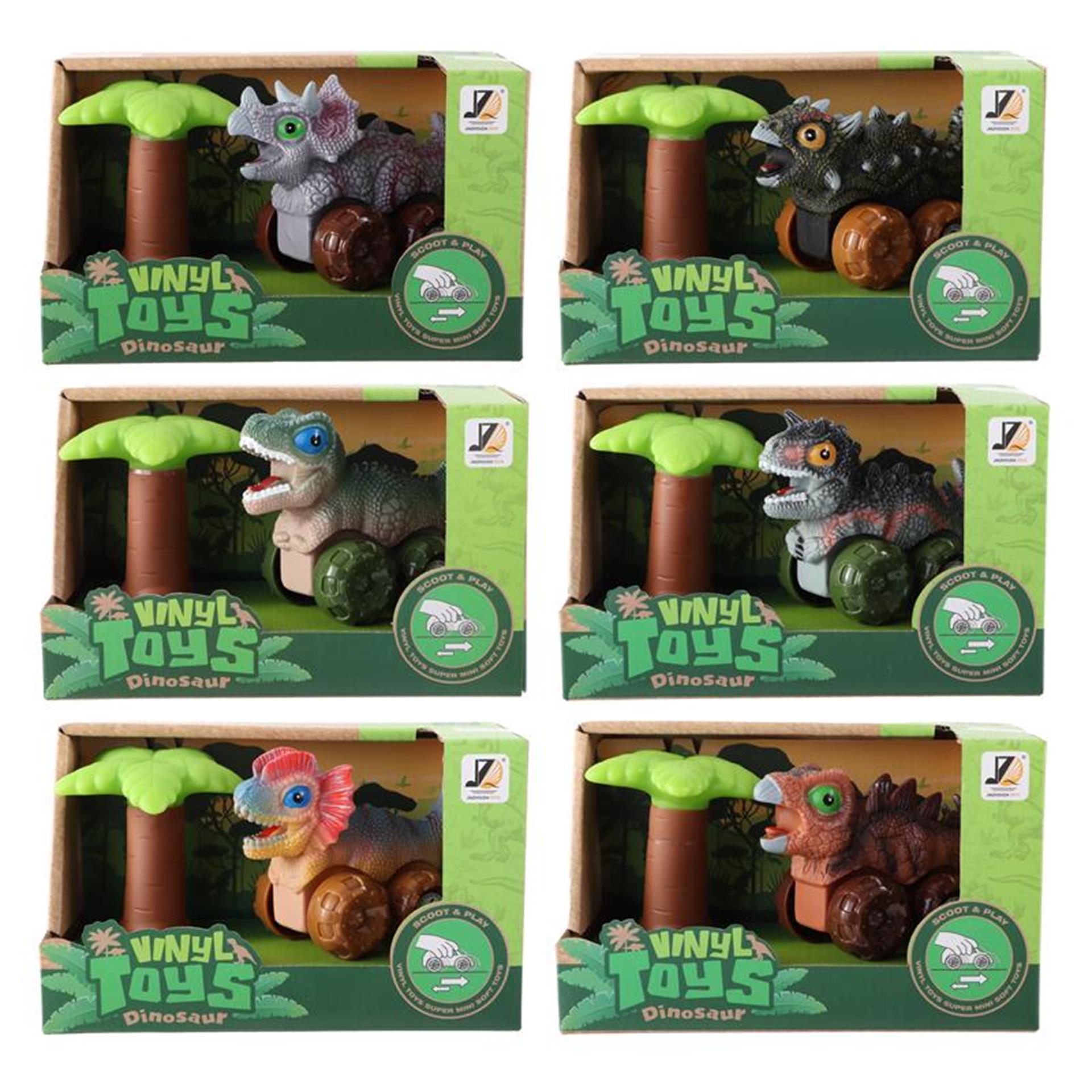 Voiture bébé dinosaure 12cm avec palmier