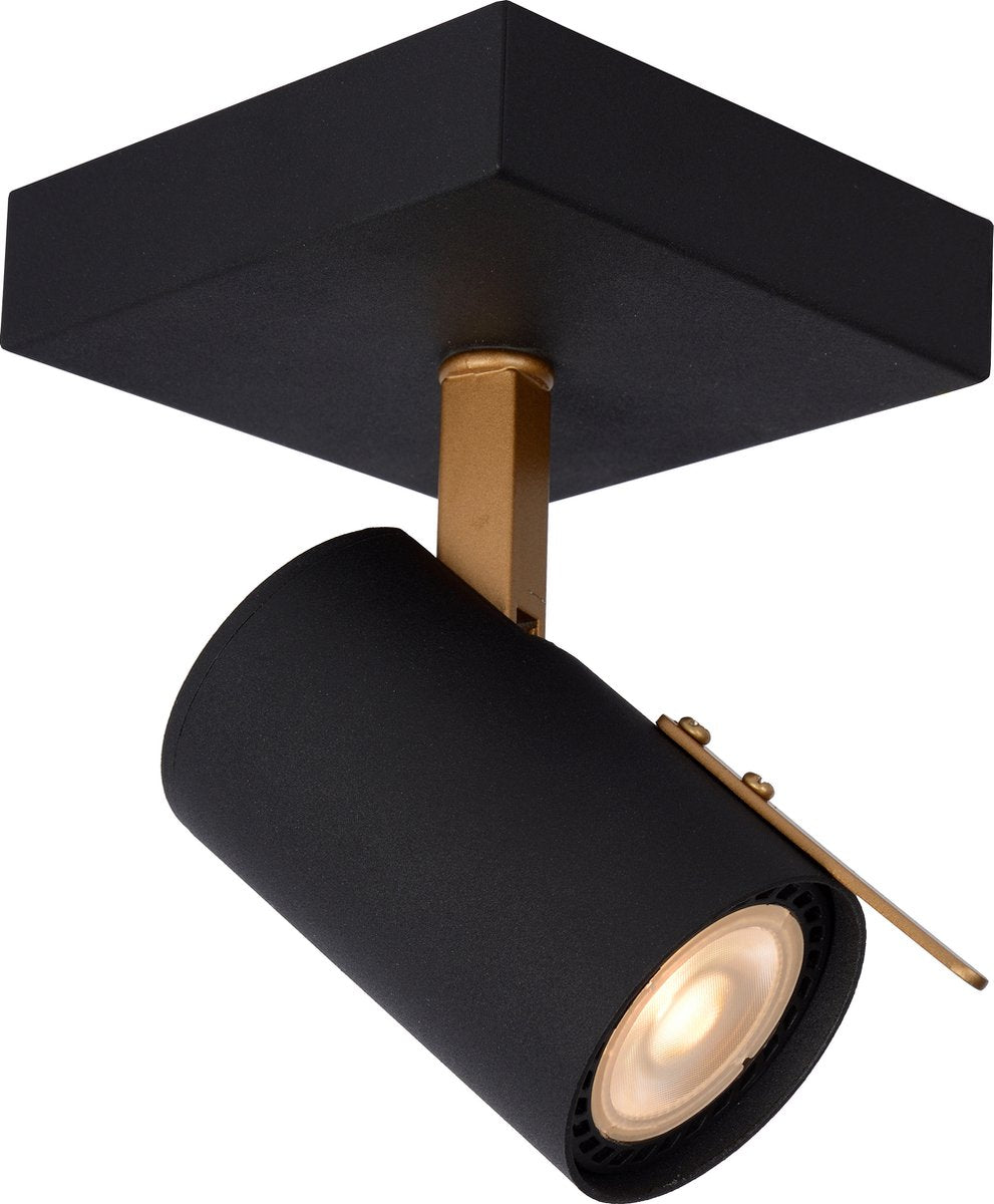 Lucide grony - spot de plafond (plafonnier) - led dim to warm - gu10 - 1x5w 2200k 3000k - noir