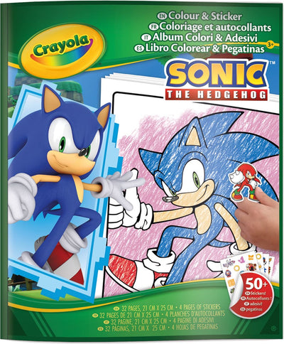 Crayola - livre de coloriage - livre de coloriage sonique avec autocollants