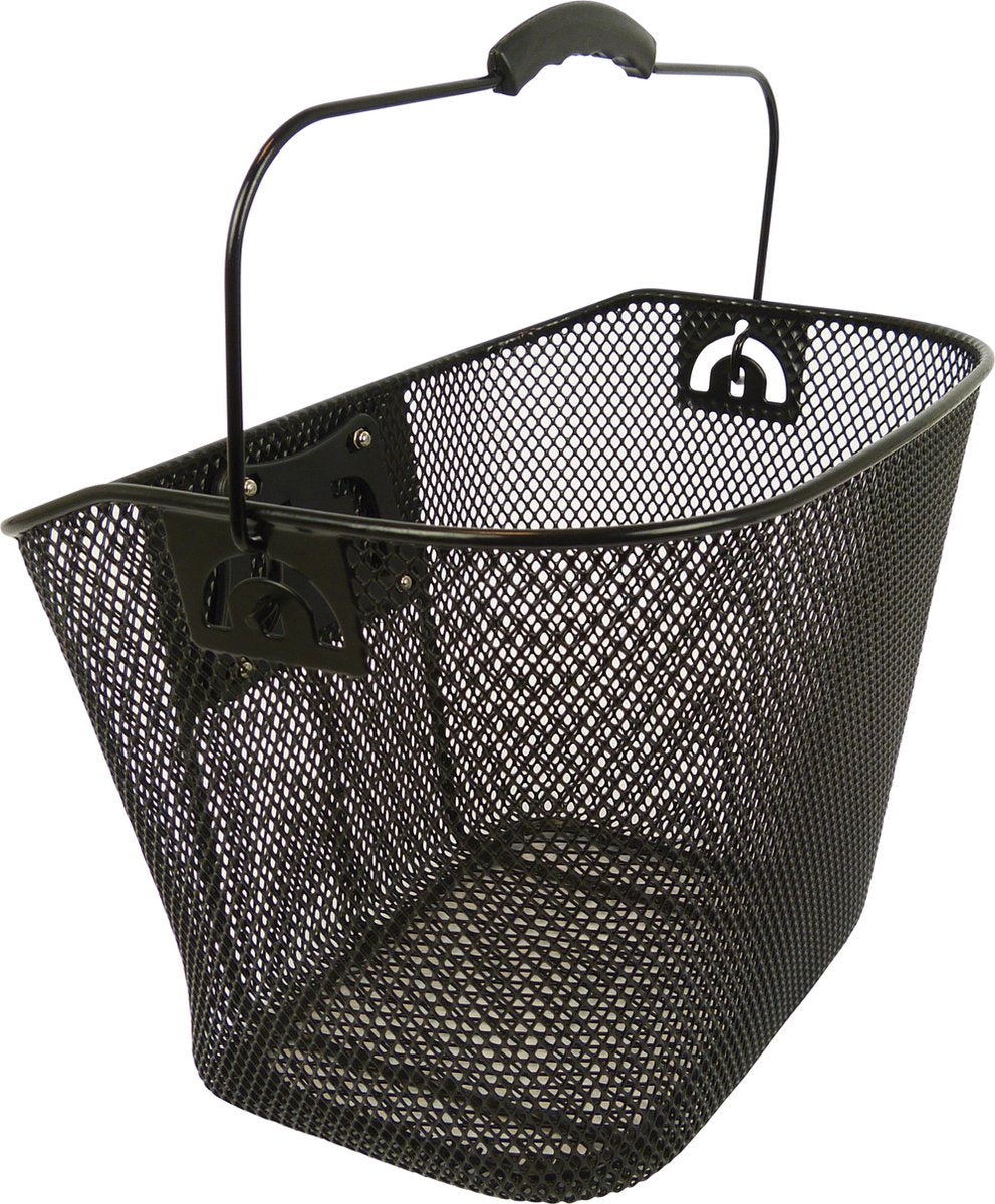Panier à vélo Dresco en acier à mailles fines noir