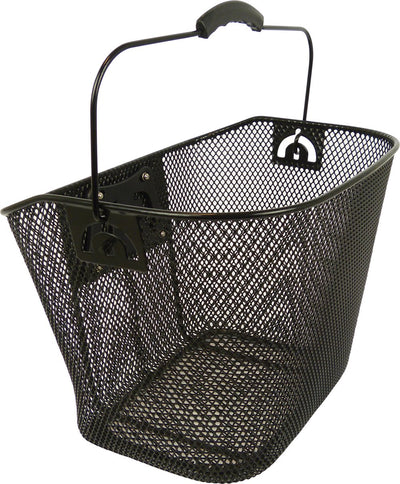 Panier à vélo Dresco en acier à mailles fines noir