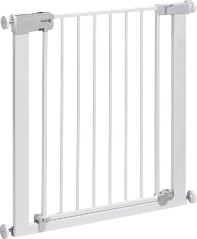 Barrière d'escalier à fermeture automatique Safety 1st - 73 à 80 cm - extensible - fixation par pince - métal blanc
