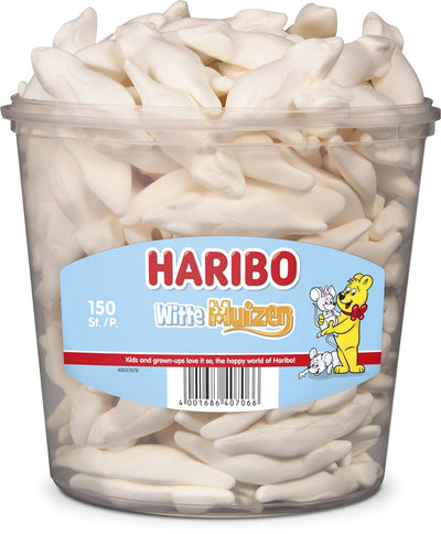 Souris blanches en mousse Haribo (150 pièces)