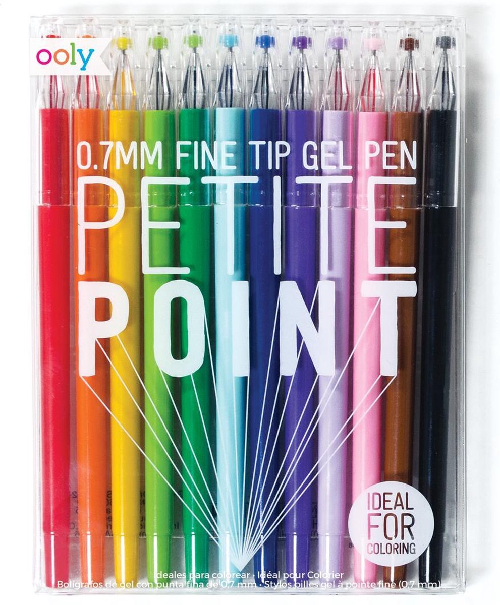 Ooly - petite pointe - 12 stylos gel colorés