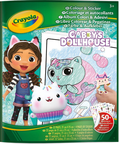 Crayola - livre de coloriage - forfait passe-temps - livre de coloriage de la maison de poupée de Gabby avec autocollants