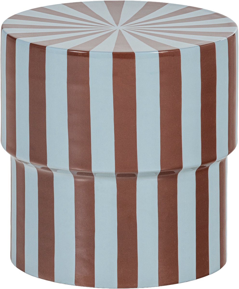 Table d'appoint Woood olia - métal - rayures brillantes marron bleu