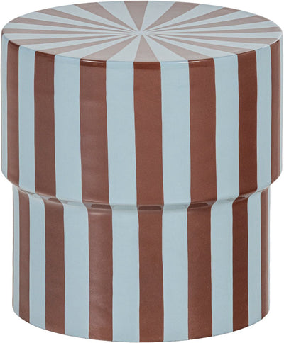 Table d'appoint Woood olia - métal - rayures brillantes marron bleu