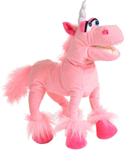 Marionnettes vivantes marionnette à main licorne rose poupée ventriloque fête d'enfants