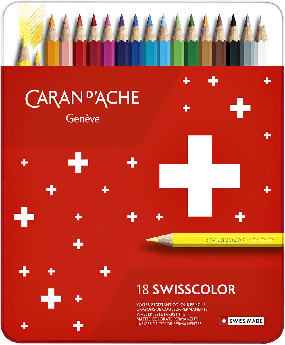 Caran d'ache swisscolor 18 crayons permanents