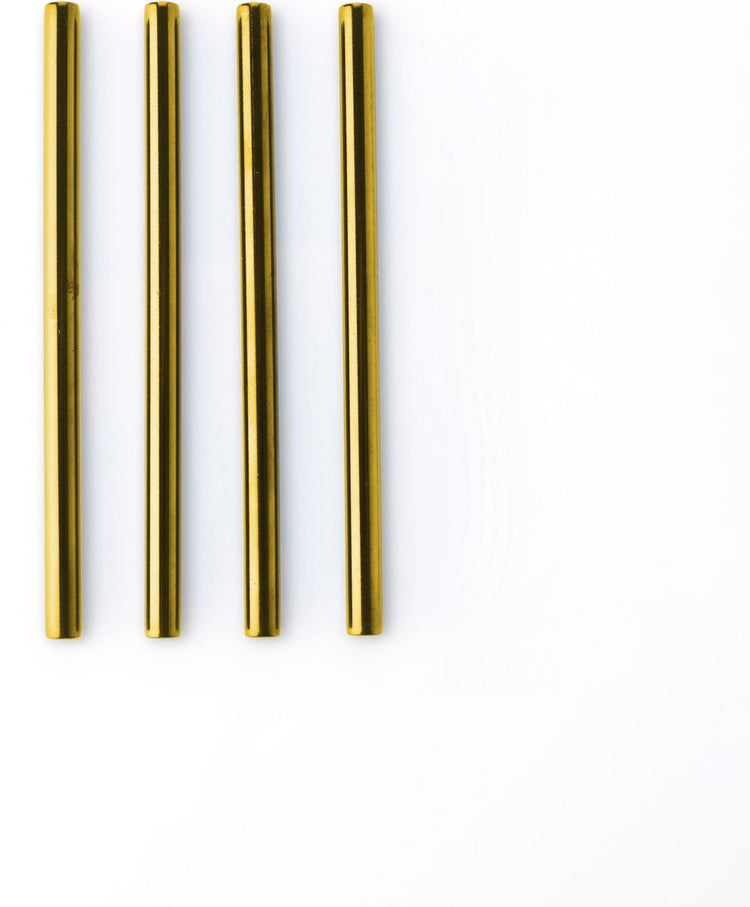 Point-virgule - pailles à cocktail - lot de 4 - acier inoxydable - doré - 14cm