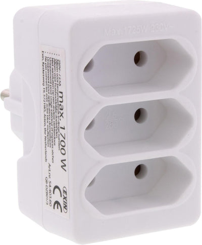Prise de distribution Q-link - 3 voies - domino - euro - blanc