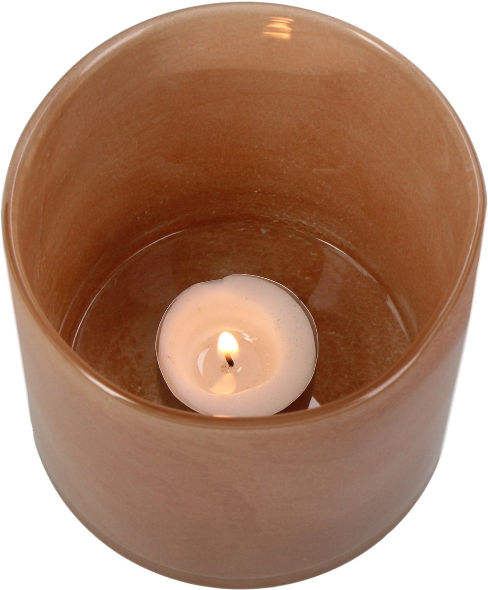Bougeoir collection Hd verre terra 10x10x10cm