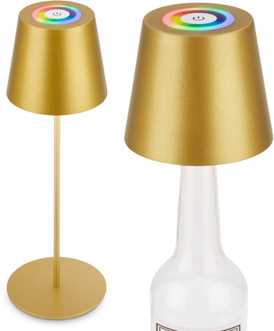 Briloner calida - lampe de table rechargeable - dimmable - pour intérieur et extérieur - 3 en 1 - rgbw - ip44 - sans fil - réglable en hauteur - 36 x ø 10,5 cm - couleur or