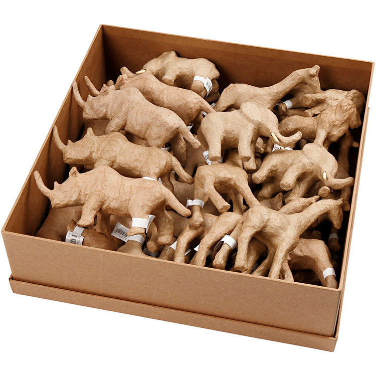 Animaux de la jungle papier mâché, 32 pcs.