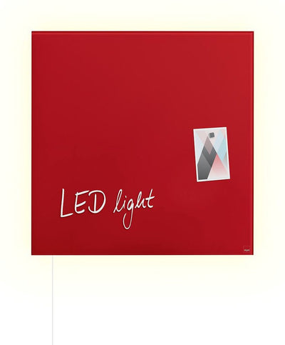 Tableau magnétique en verre Sigel - artverum - avec éclairage LED - 48x48cm - rouge - si-gl402