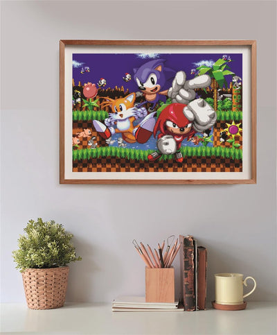 Clementoni Sonic 64 Bit - Puzzle 500 pièces Cubo - Puzzle de jeu dans une boîte de rangement - Jouets pour adultes à partir de 14 ans