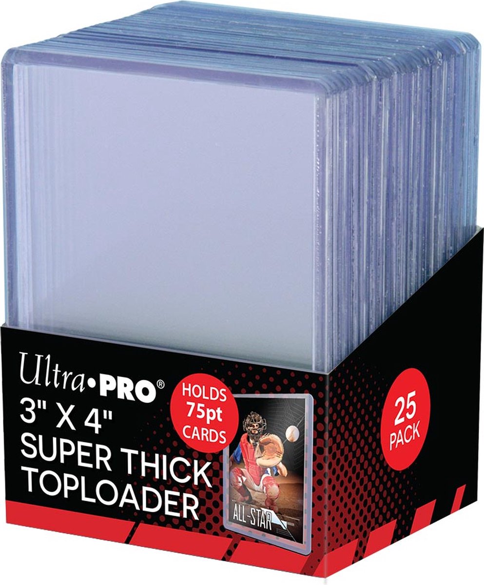 Ultrapro ultra pro - protège-cartes standard toploader transparent et super épais 25 pièces (63 x 88 mm)