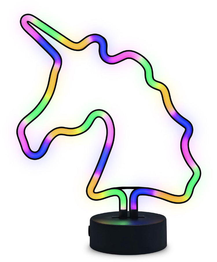 Partyfunlights - Lampe licorne néon LED - licorne - multicolore - sur USB et piles