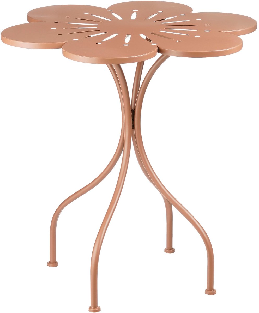 Mica décorations table bistro fleurie - h73 x ø70 cm - fer - terra