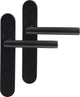 Poignée de porte Differnz sur bouclier - noir - acier inoxydable - - amsterdam arrondi 225x41x10mm aveugle noir