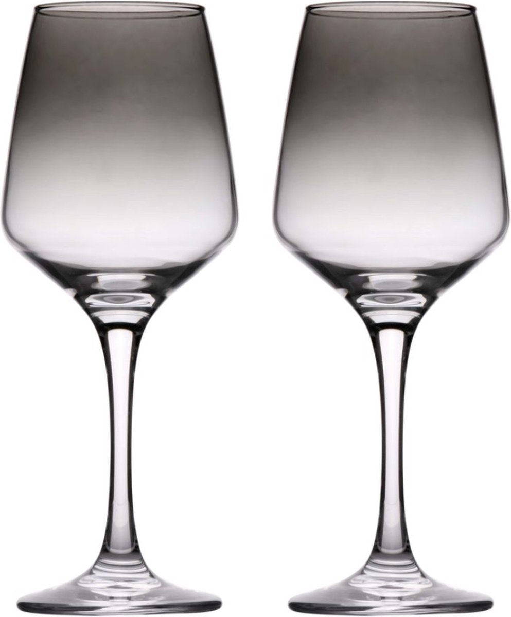 Ensemble de verres à vin Alpina 4 pièces - verre à vin fumé - 360 ml par verre - convient au vin rouge et blanc