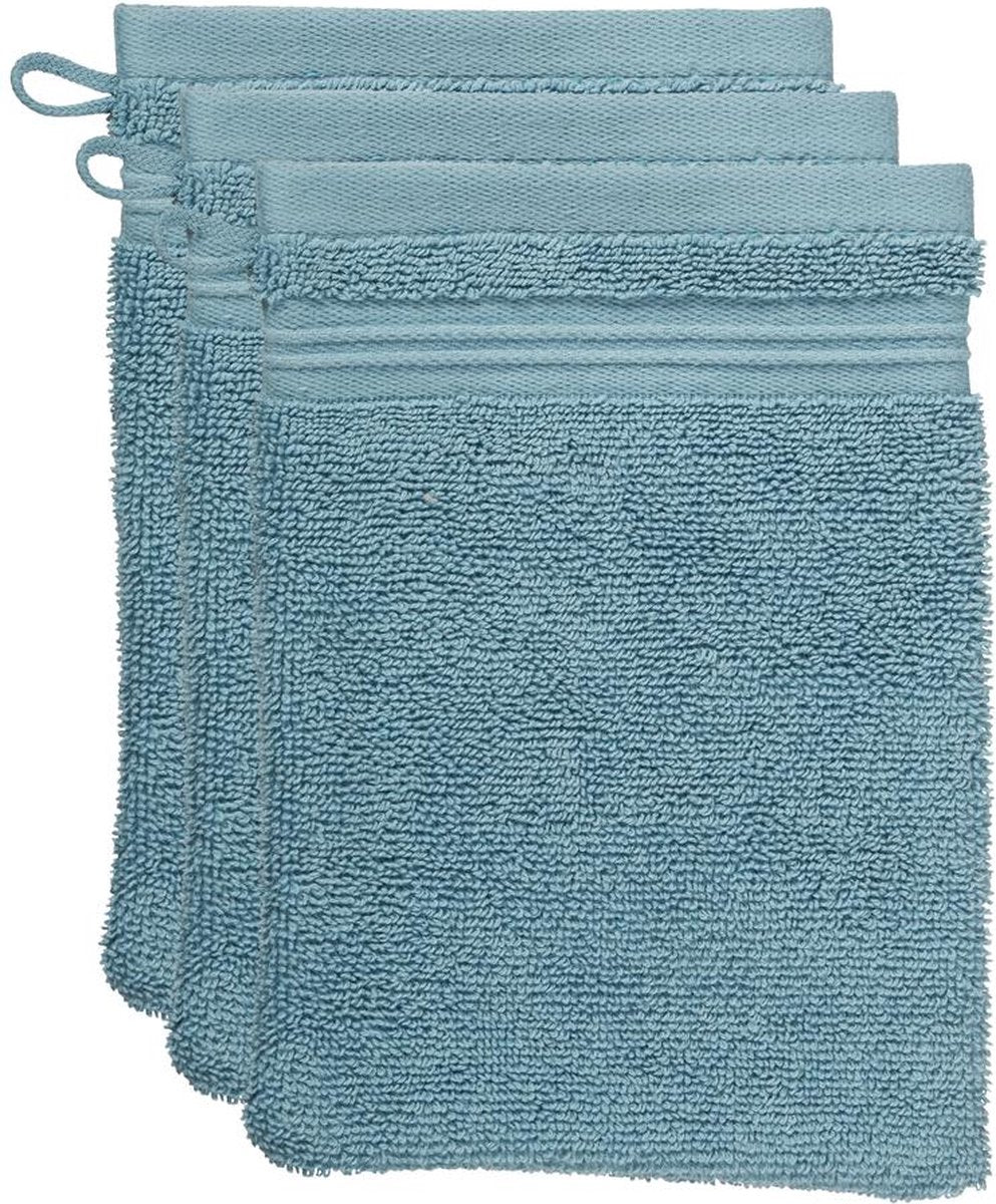 Ensemble de 3 gants de toilette à rayures fines Beddinghouse - vert